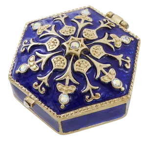 Bogato zdobione metalowe pudełeczko prezentowe z kryształkami B0035-08BL