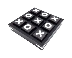 Drewniana gra w kółko i krzyżyk 13 x 13 cm G1078 czarna