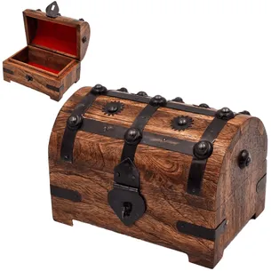 Drewniane pudełko na prezent – skrzynia na skarby DNU-016A