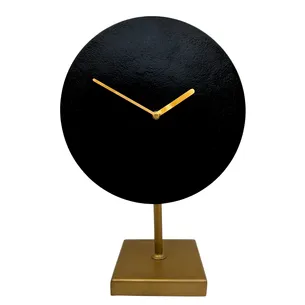 Elegancki zegar metalowy okrągły 4122 złoto-czarny