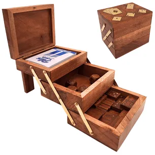 Elegancki zestaw gier 3w1 DNU-101: karty, kości i domino