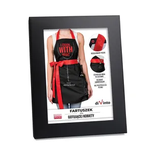 Fartuszek kuchenny dla kobiety diVinto „Gotuję z winem” z kieszenią na wino i stoperem