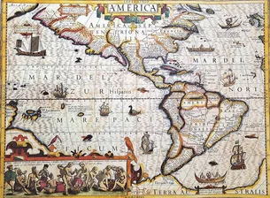 Mapa Ameryki 1628 – J. Hondius, reprint (M1628)