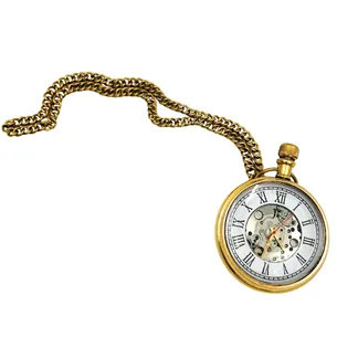 Retro zegarek kieszonkowy mechaniczny na łańcuszku WDMA