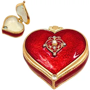 Szkatułka na biżuterię serce z kryształkami B0767-06RD