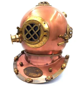 Wielki hełm nurka replika 45 cm NI1431 – dekoracja w antycznej miedzi
