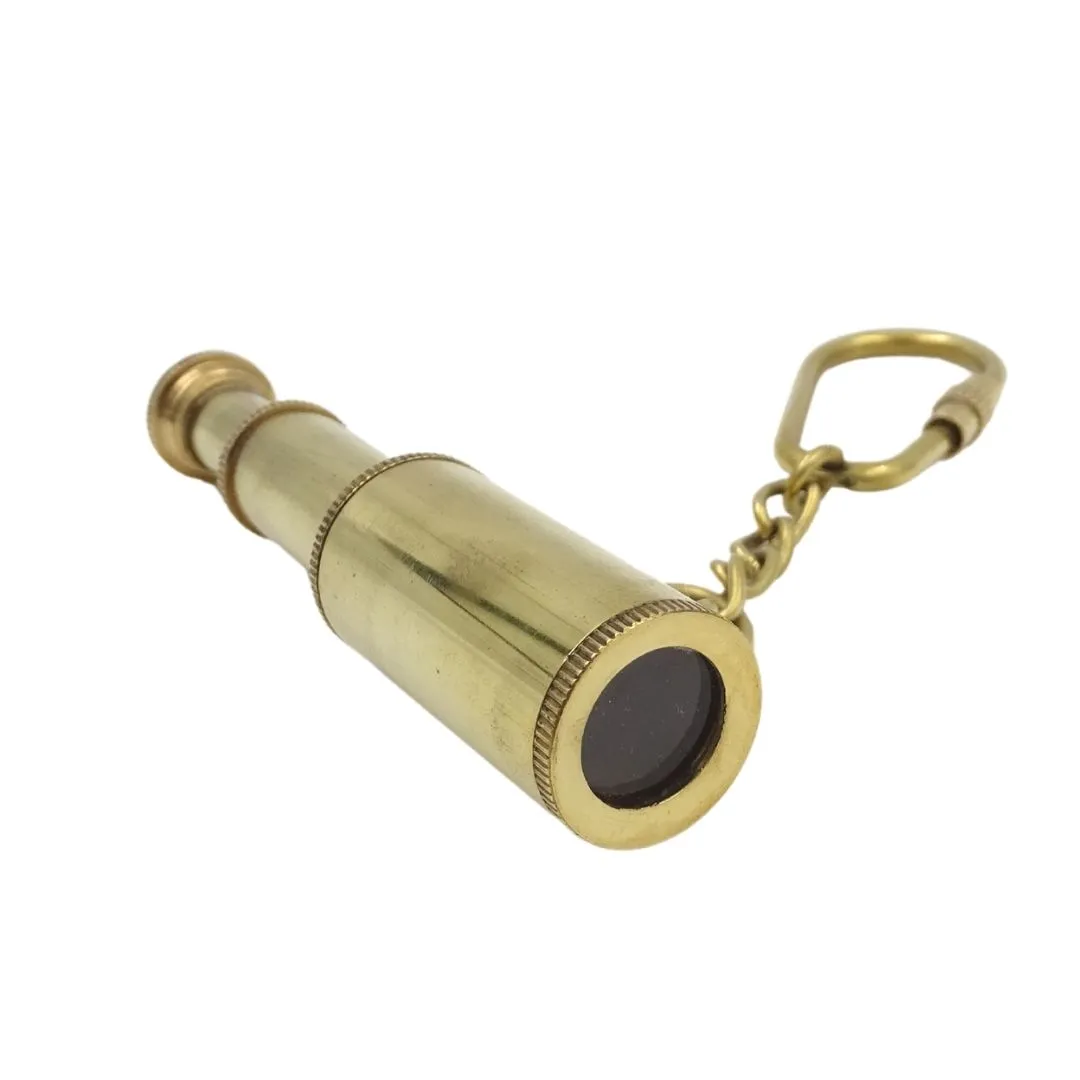 Brelok do kluczy Luneta z mosiądzu, złoty, z karabińczykiem (Key-0016)