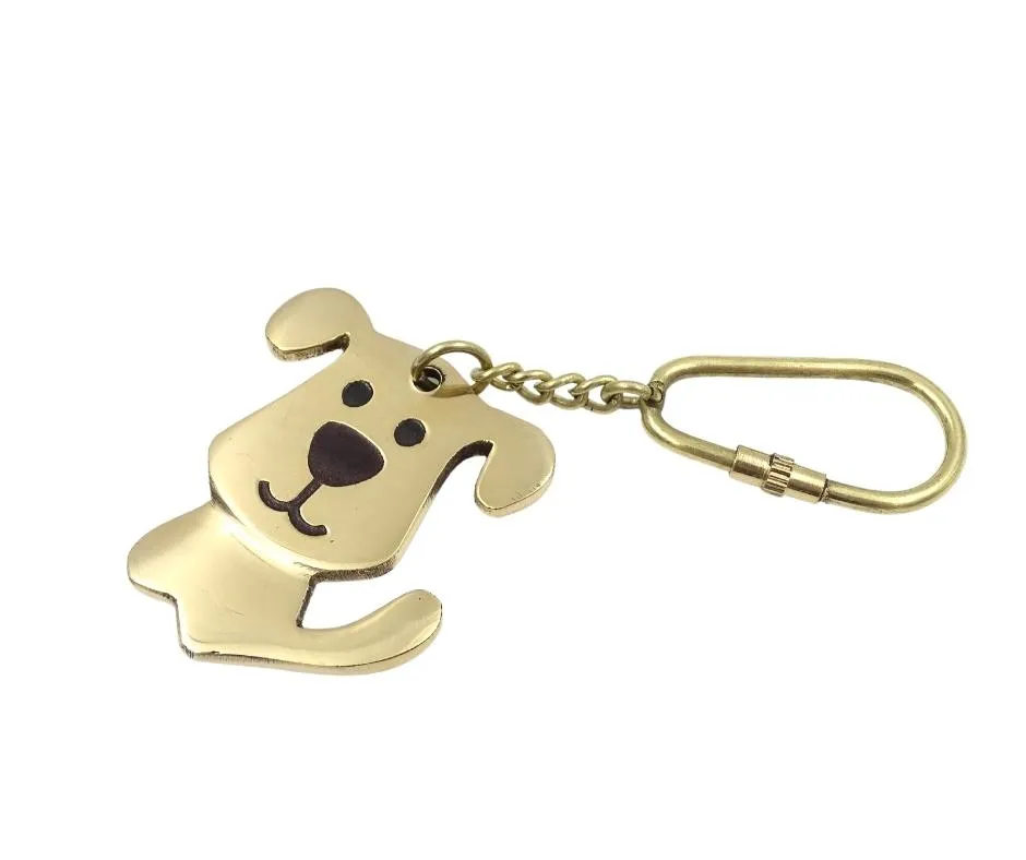Brelok do kluczy Piesek KRT5 mosiężny