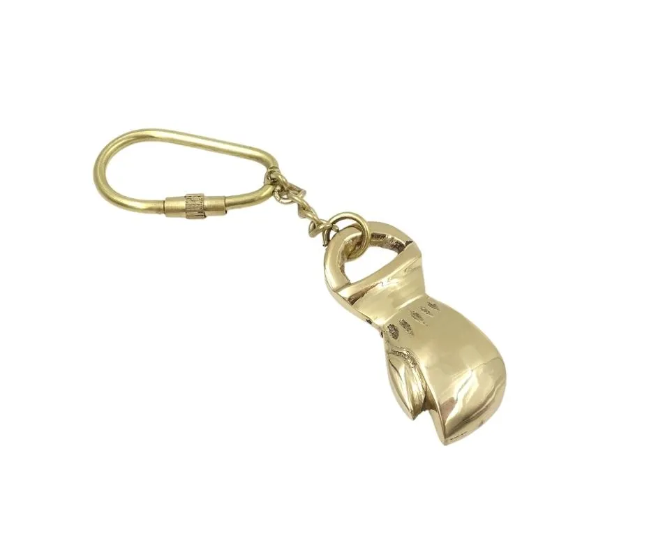 Brelok do kluczy rękawica bokserska KRT6 – złoty mosiądz