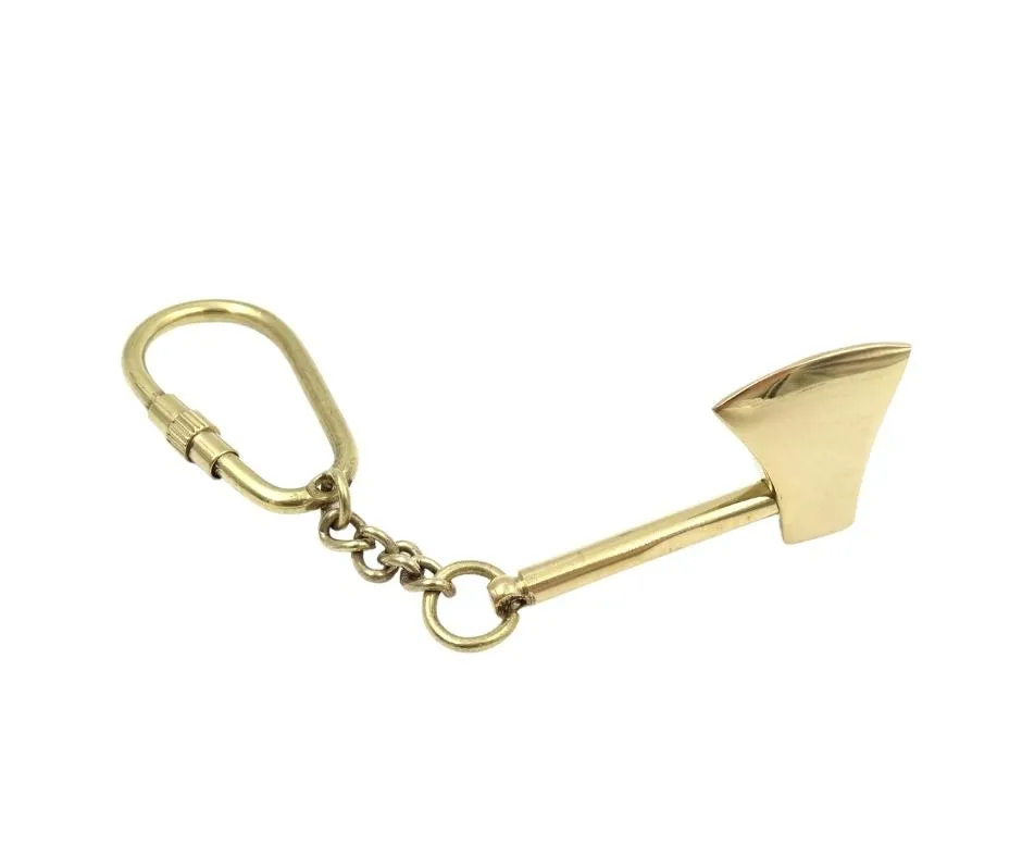 Brelok do kluczy Siekiera KRT27 z mosiądzu, złoty