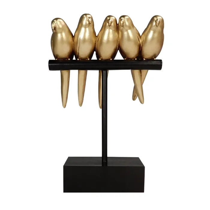 Dekoracja Ptaszki 44186FJZ glamour złoto-czarna