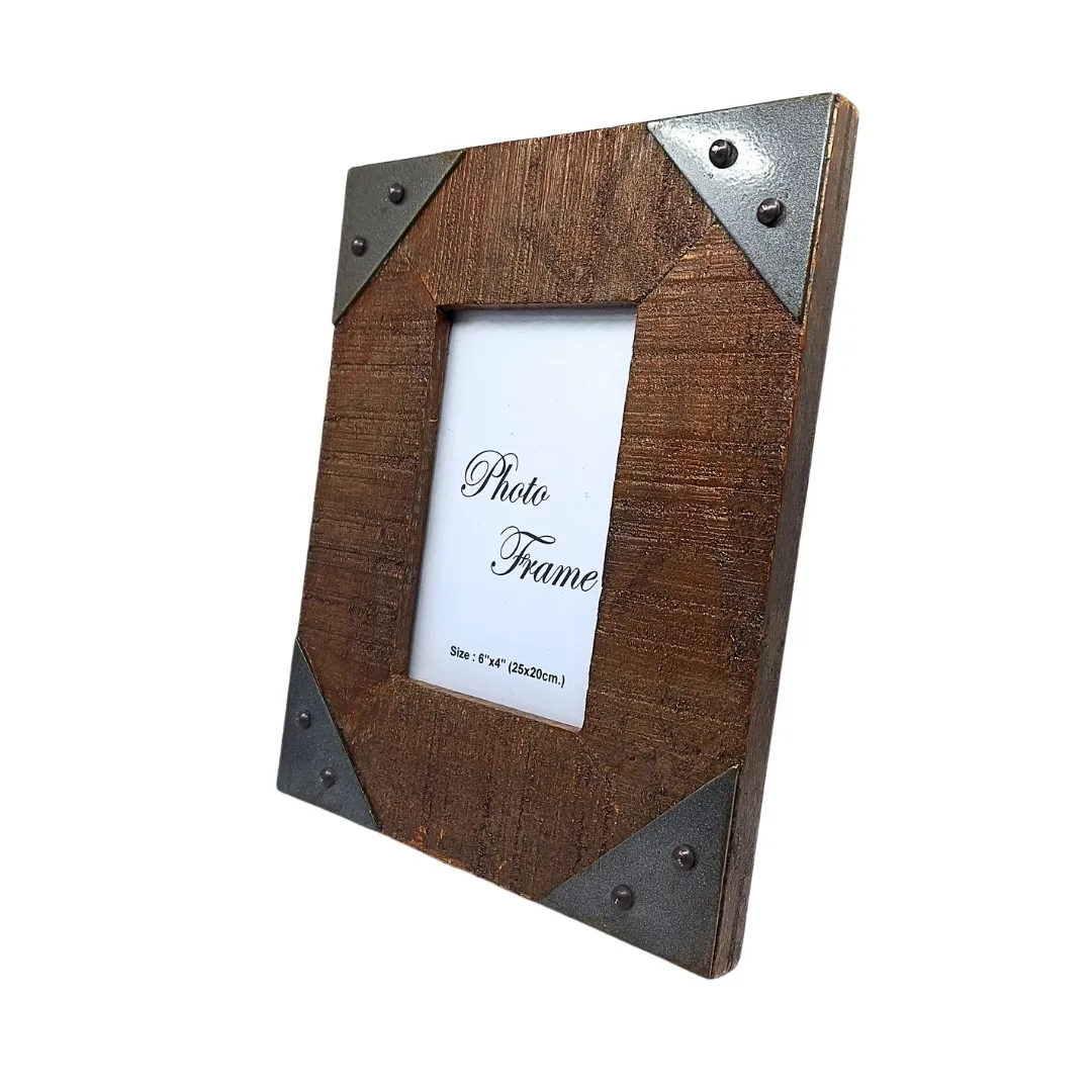 Drewniana ramka na zdjęcia 10x15 cm vintage z drewna mango