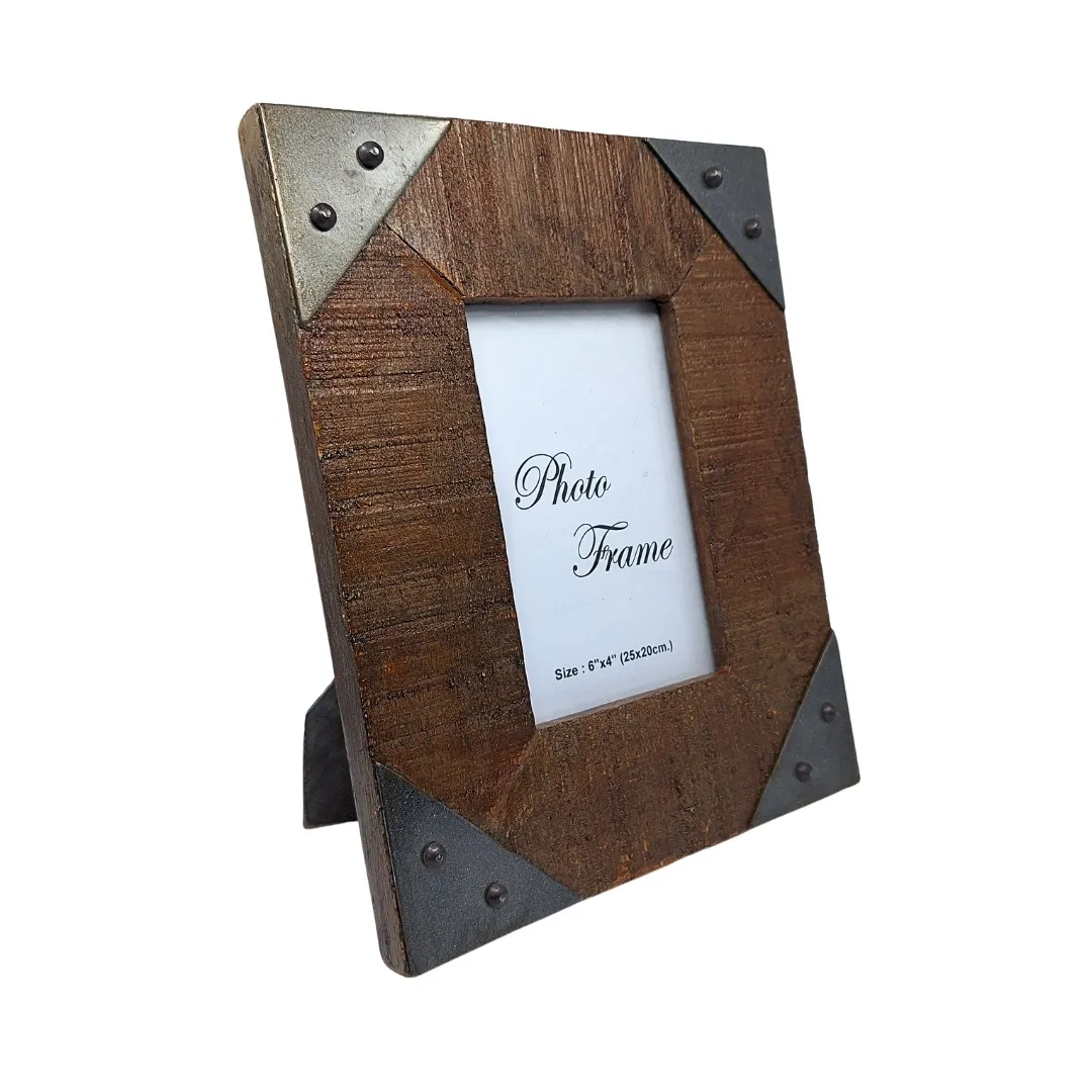 Drewniana ramka na zdjęcia 10x15 cm vintage z drewna mango