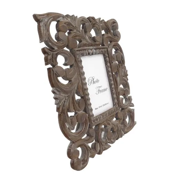 Drewniana ramka na zdjęcia 10x15 orientalna z mangowca boho 29727