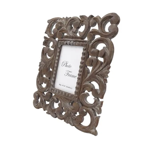 Drewniana ramka na zdjęcia 10x15 orientalna z mangowca boho 29727