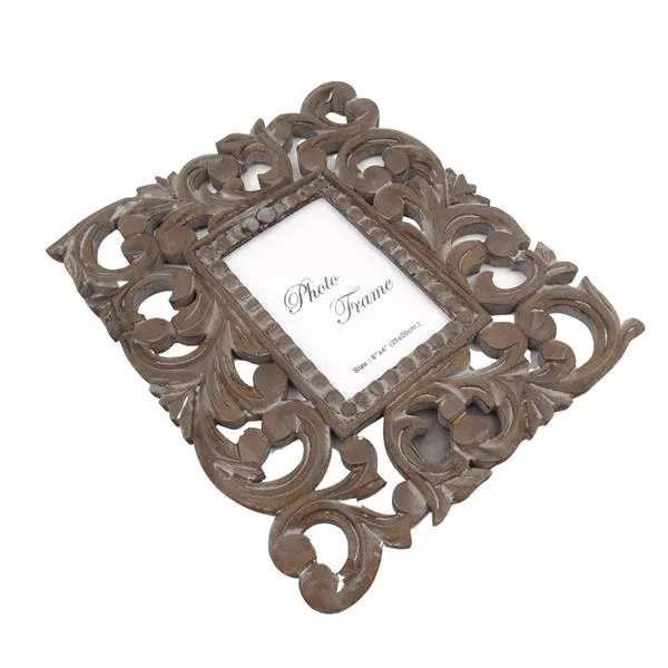 Drewniana ramka na zdjęcia 10x15 orientalna z mangowca boho 29727