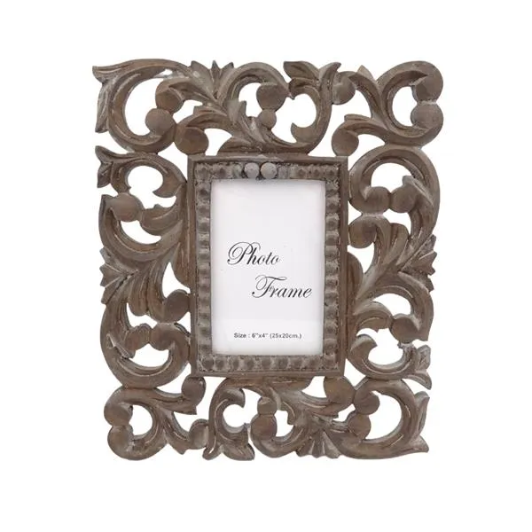 Drewniana ramka na zdjęcia 10x15 orientalna z mangowca boho 29727