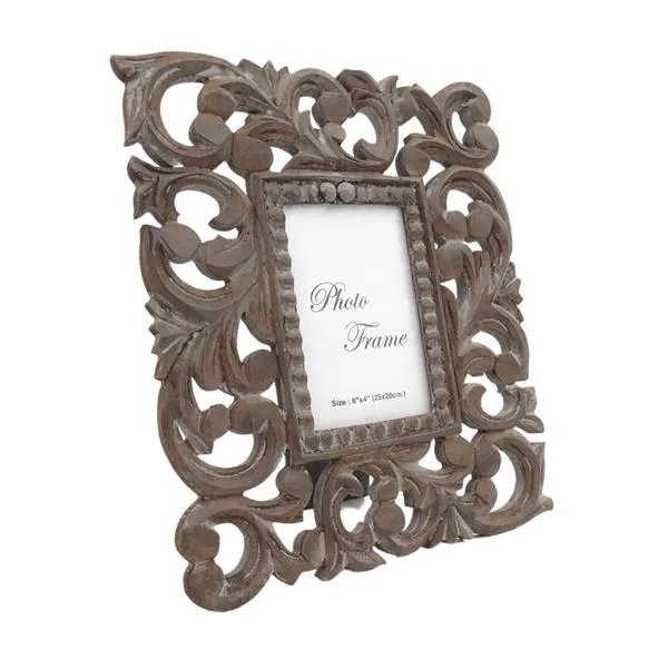 Drewniana ramka na zdjęcia 10x15 orientalna z mangowca boho 29727