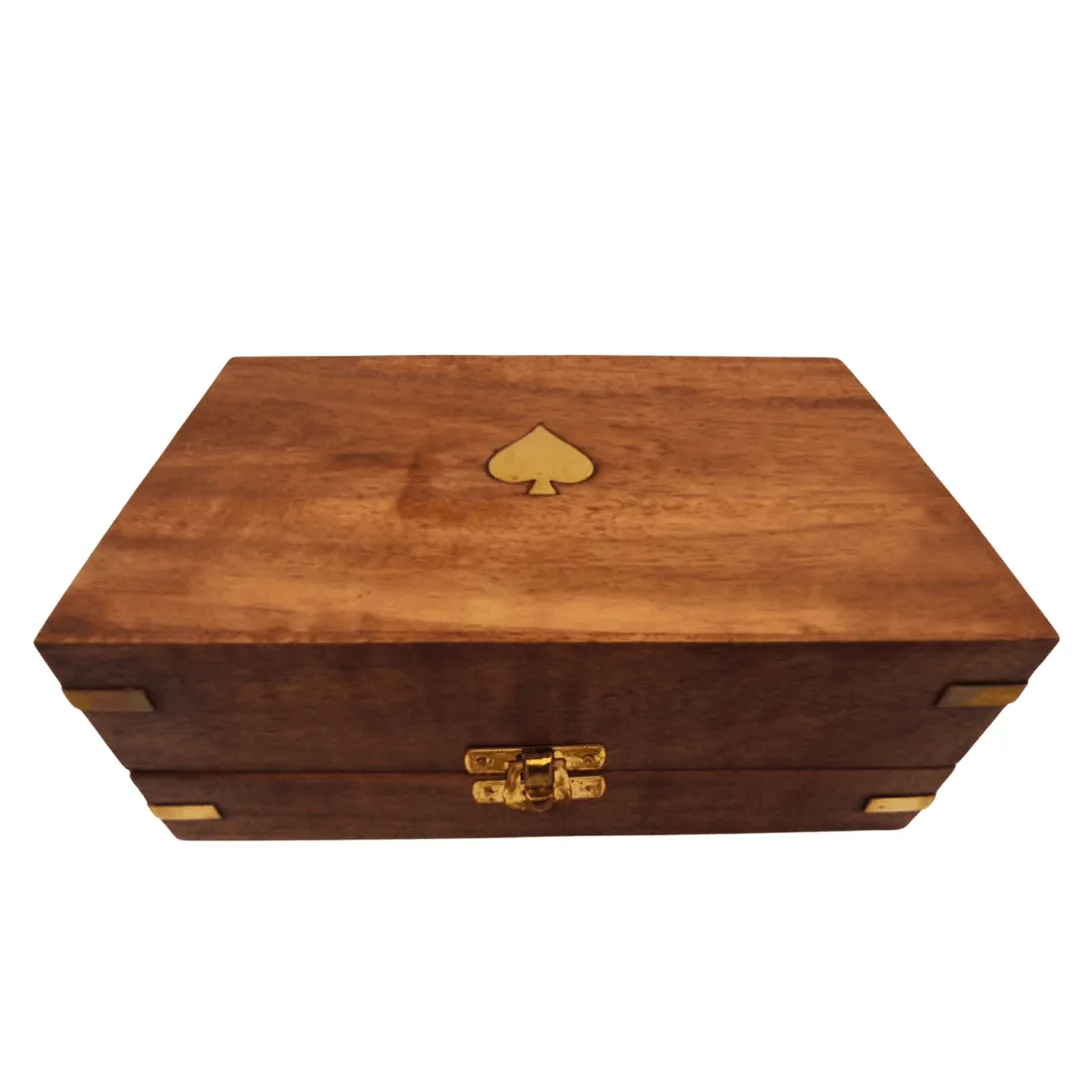 Elegancki zestaw do pokera w drewnianym pudełku 100 żetonów DNU-102