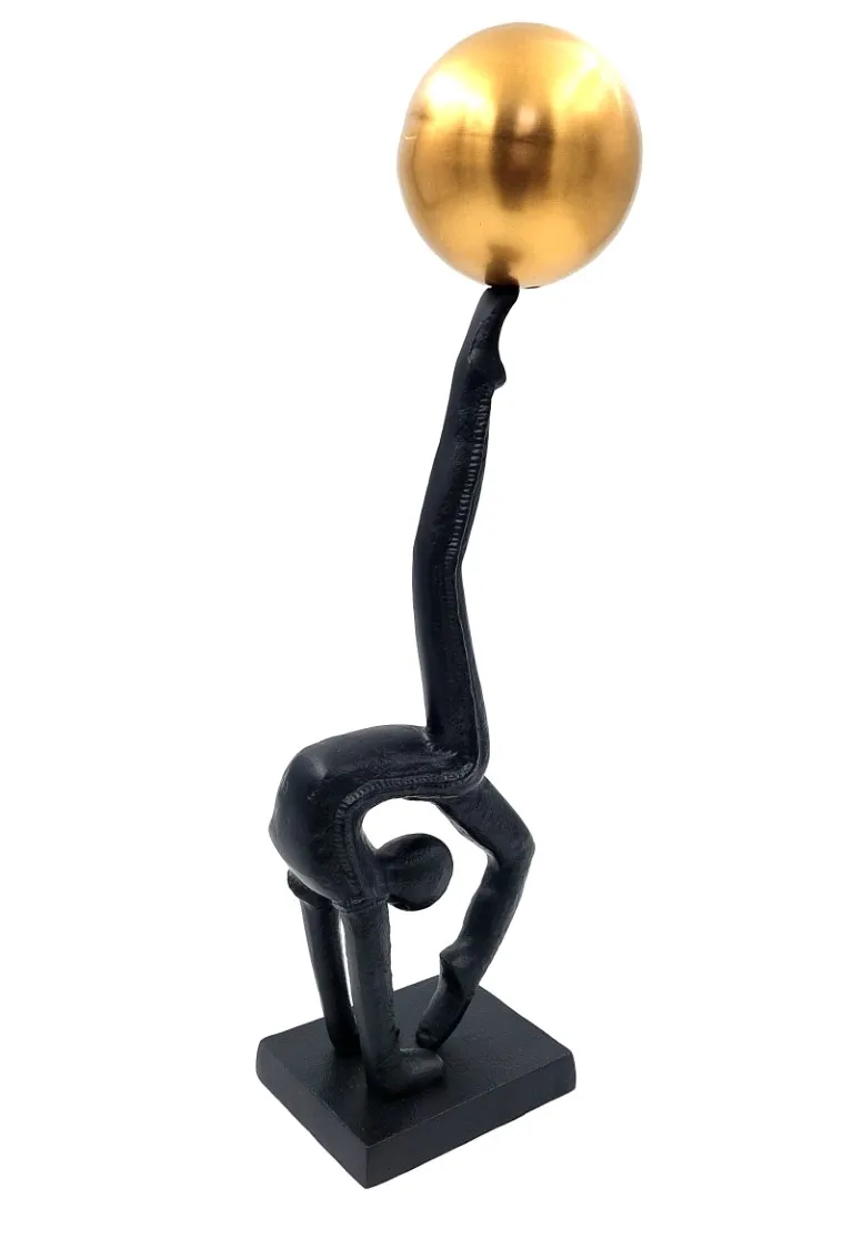 Figurka dekoracyjna Joga Gimnastyka metalowa czarno-złota 41 cm DD-OC-225