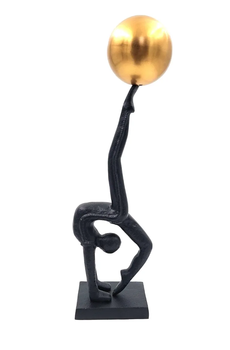 Figurka dekoracyjna Joga Gimnastyka metalowa czarno-złota 41 cm DD-OC-225