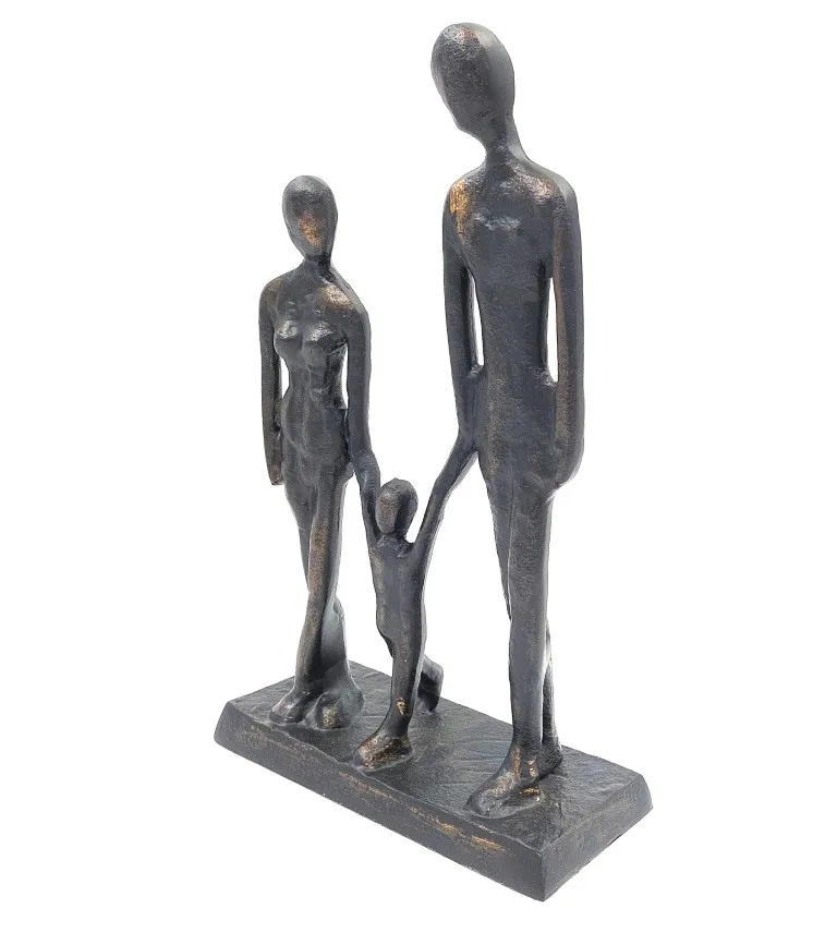 Figurka dekoracyjna Rodzina z dzieckiem DI-FIG-022 czarna metalowa