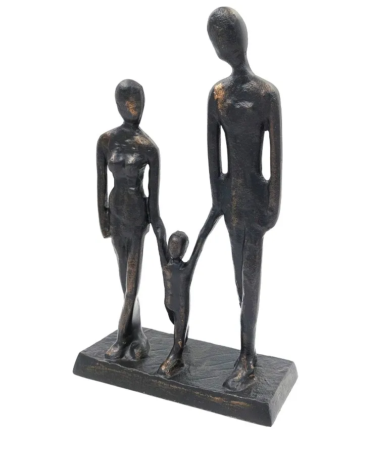 Figurka dekoracyjna Rodzina z dzieckiem DI-FIG-022 czarna metalowa