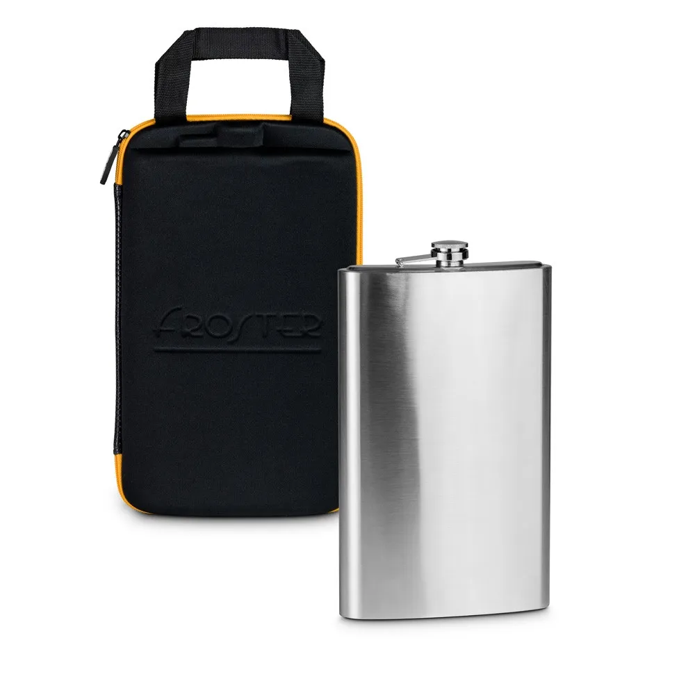 Gigantyczna piersiówka Deluxe Froster z czarnym etui – prezent dla chłopaka