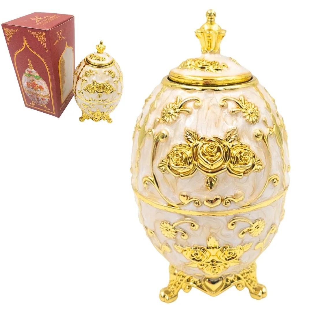 Jajo Fabergé HRWG – replika biało-złota z motywem róży