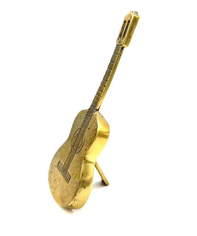 Metalowa figurka gitara aluminiowa złota MUS-20 – prezent dla gitarzysty