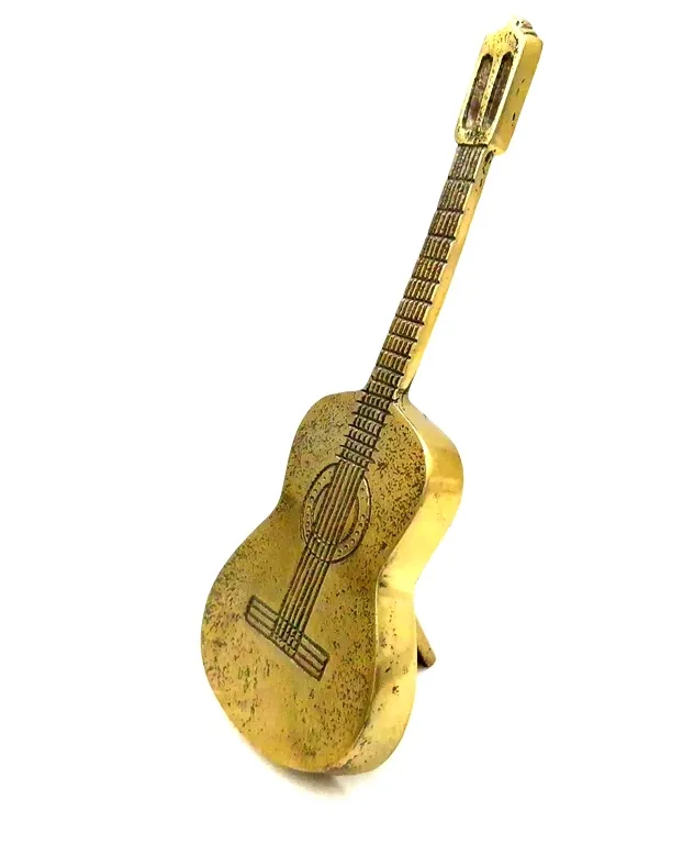 Metalowa figurka gitara aluminiowa złota MUS-20 – prezent dla gitarzysty