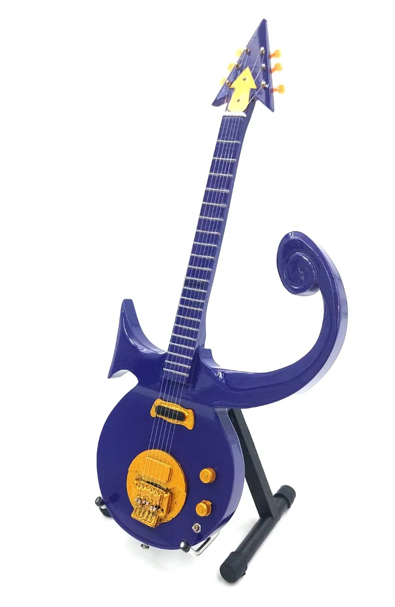 Mini gitara MGT-2349 w stylu Prince – kolekcjonerska, skala 1:4