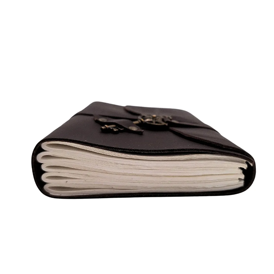 Notes skórzany retro Róża Wiatrów 200 stron – prezent dla żeglarza AH03