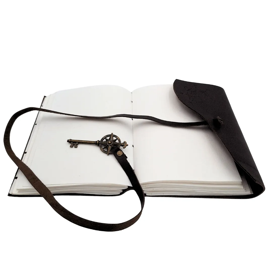 Notes skórzany retro Róża Wiatrów 200 stron – prezent dla żeglarza AH03