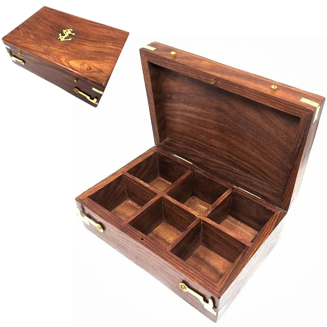 Pudełko drewniane z 6 przegródkami RCW Box