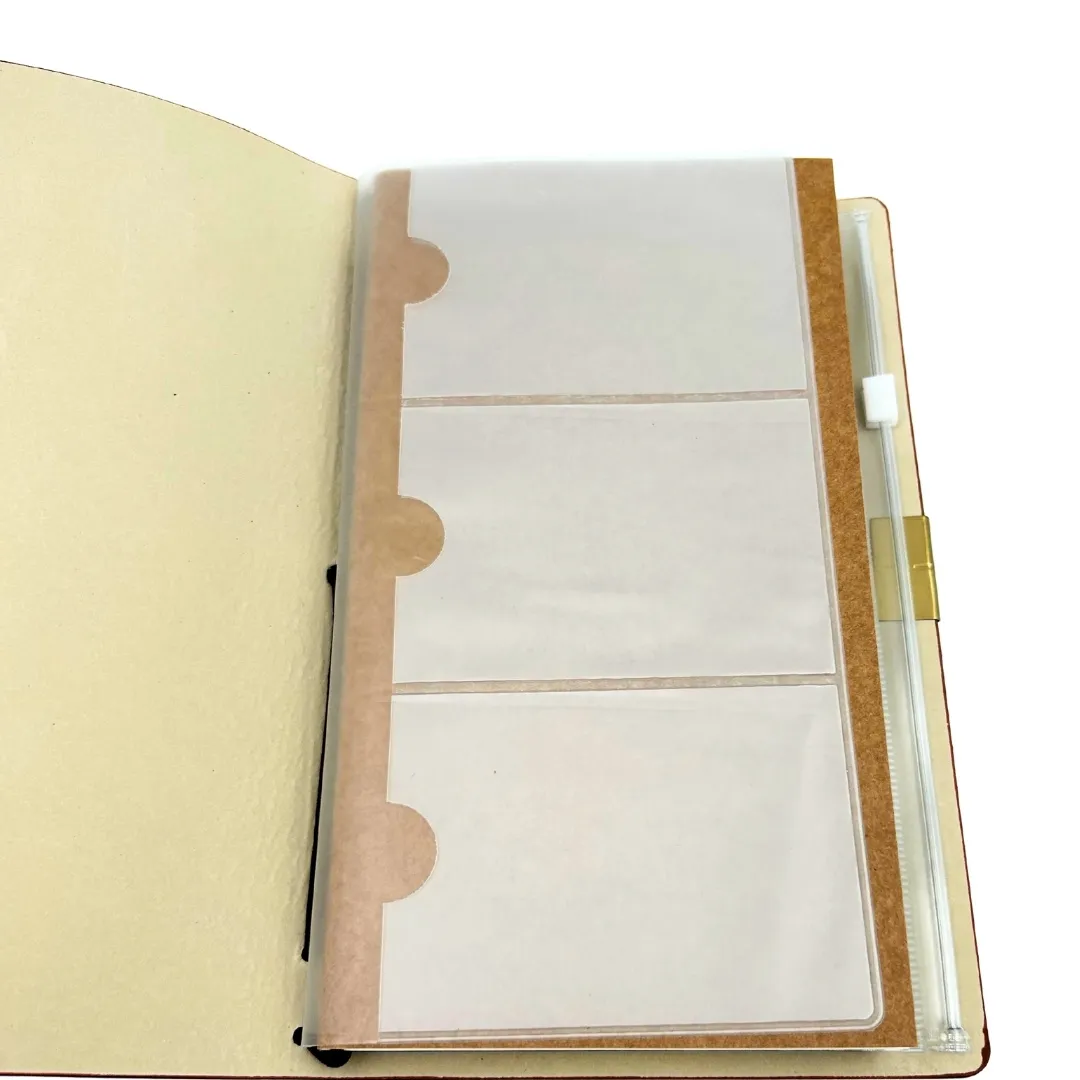 Skórzany notes podróżnika z organizerem i wizytownikiem EE7