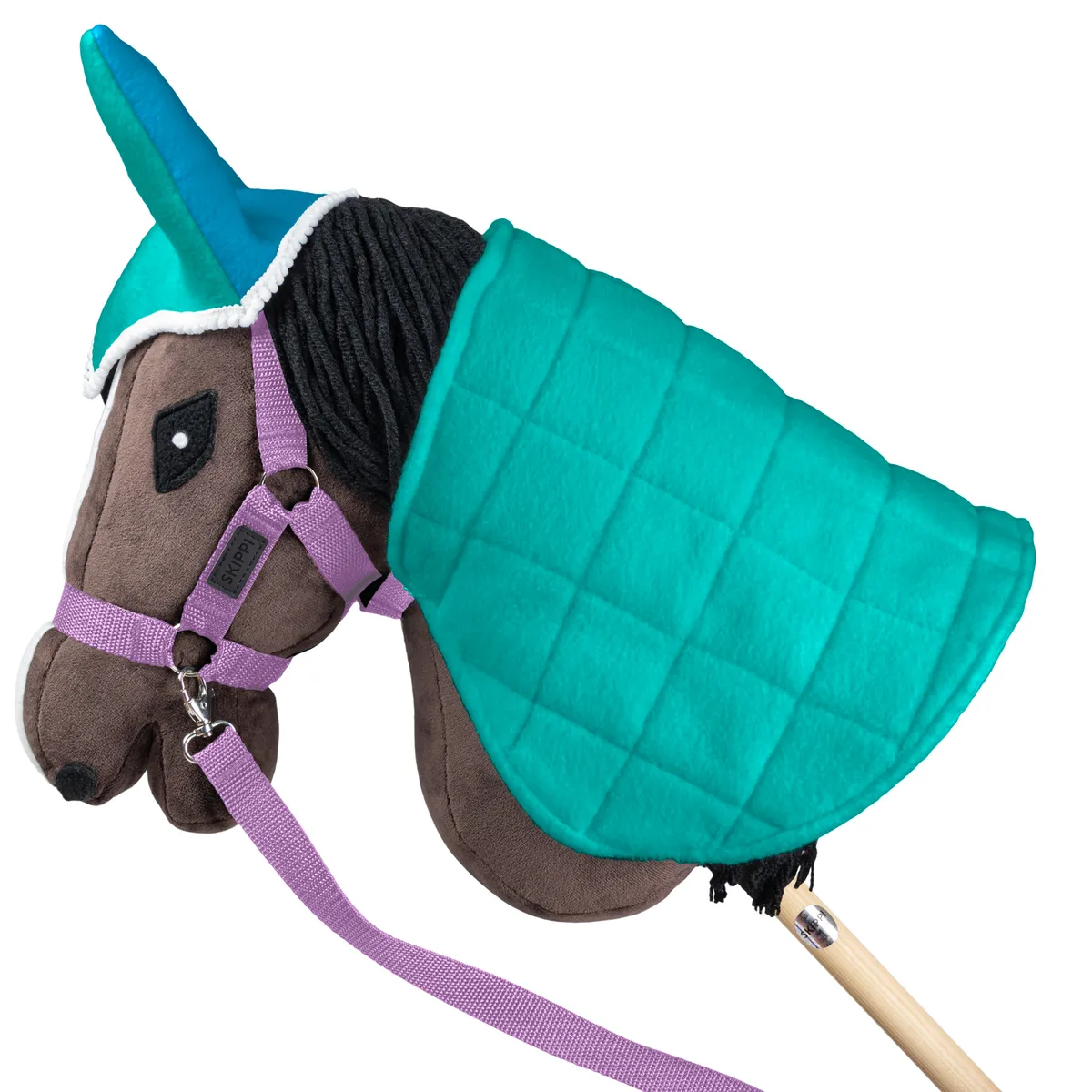 Skippi kantar dla Hobby Horse z wodzami i 2 wymiennymi futerkami – lawendowy