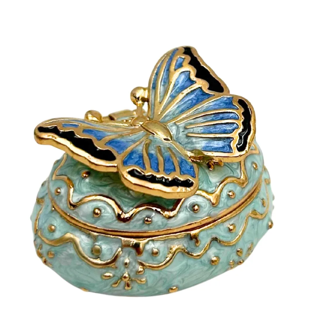 Szkatułka na biżuterię motylek z kryształkami B0782-00BL