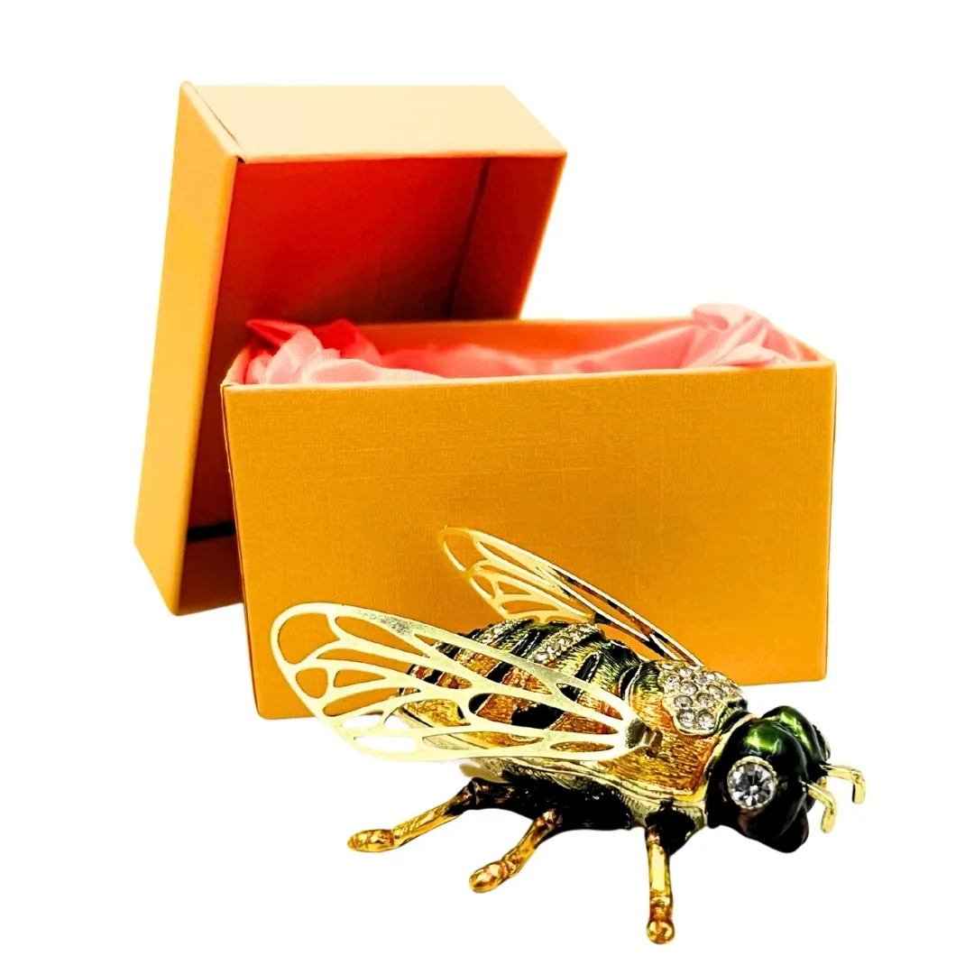 Szkatułka na biżuterię pszczoła zdobiona kryształkami HX542