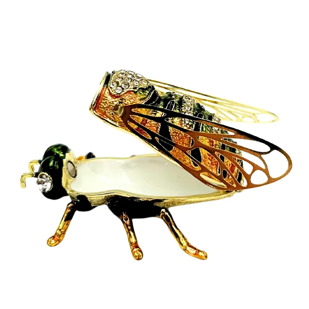 Szkatułka na biżuterię pszczoła zdobiona kryształkami HX542