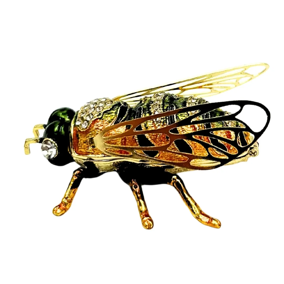 Szkatułka na biżuterię pszczoła zdobiona kryształkami HX542