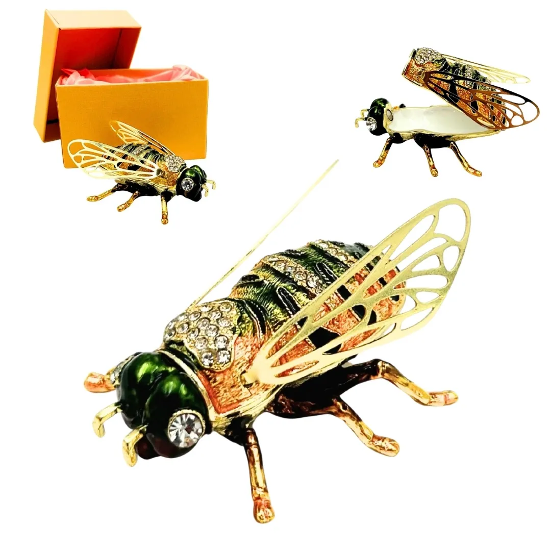 Szkatułka na biżuterię pszczoła zdobiona kryształkami HX542