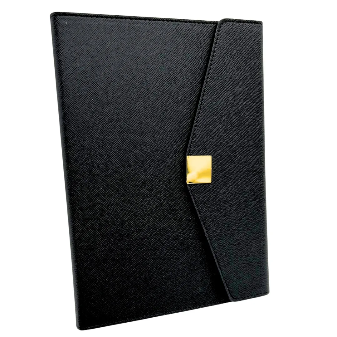 Zestaw prezentowy premium: notes A5, długopis i pendrive 16GB w pudełku czarno-złoty EE9