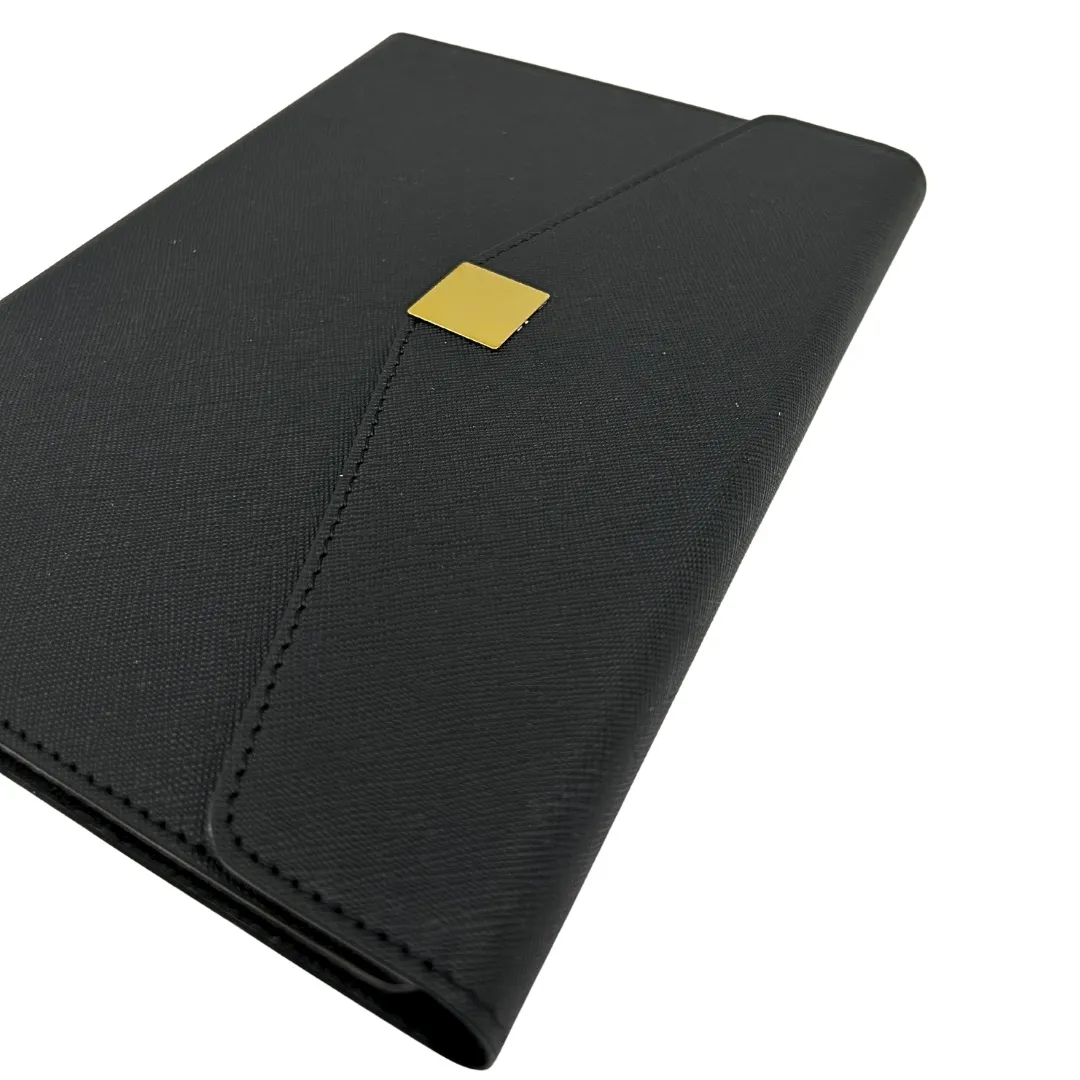 Zestaw prezentowy premium: notes A5, długopis i pendrive 16GB w pudełku czarno-złoty EE9